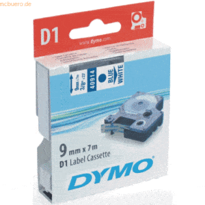 Dymo Etikettenband Dymo D1 9mm/7m blau/weiß
