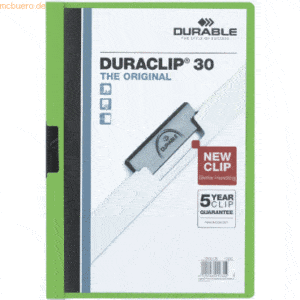 Durable Klemmmappe Duraclip Original 30 bis 30 Blatt A4 grün
