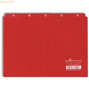 Durable Leitregister A-Z A5quer PP 25-teilig rot
