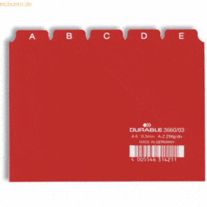 Durable Leitregister A-Z A6quer PP 25-teilig rot