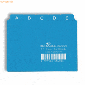 Durable Leitregister A-Z A7quer PP 25-teilig blau