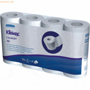 Kleenex Toilettenpapier 2-lagig 350 Blatt hochweiß VE=8 Rollen