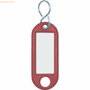 100 x Wedo Schlüsselanhänger mit S-Haken rot