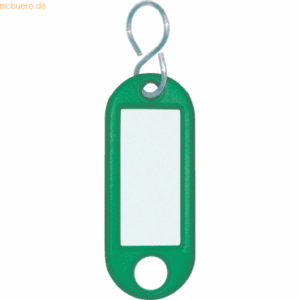 100 x Wedo Schlüsselanhänger Kunststoff mit S-Haken grün