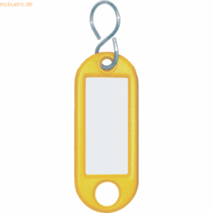 100 x Wedo Schlüsselanhänger Kunststoff mit S-Haken gelb