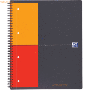 5 x Oxford Kollegblock A4 Easybook mit Dokumententasche A4 80g 80 Blat