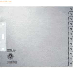 Leitz Register A4 Jan.-Dez.1/2 Format 100g/qm grau