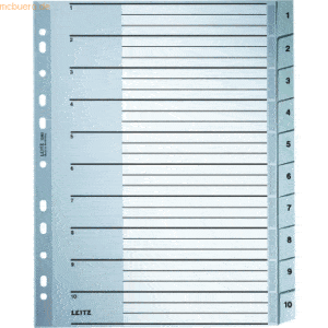 Leitz Register A4 1-10 PP grau mit Deckblatt