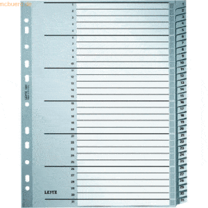 Leitz Register A4 1-31 PP grau mit Deckblatt