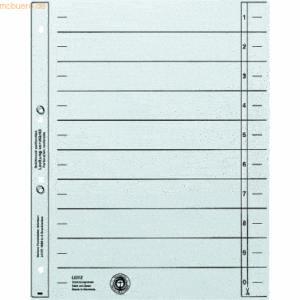 Leitz Trennblatt A4 200g/qm Karton geöst grau VE=100 Stück