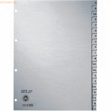 Leitz Register A4 A-Z 100g/qm grau
