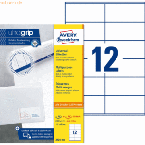 Avery Zweckform Universal-Etiketten ultragrip 105x48 mm VE=2.640 Etike