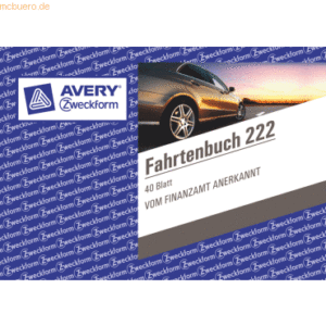 Avery Zweckform Formularbuch Fahrtenbuch A6 quer VE=40 Blatt mit Ausfü