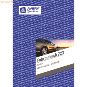 Avery Zweckform Formularbuch Fahrtenbuch A5 hoch VE=40 Blatt mit Ausfü