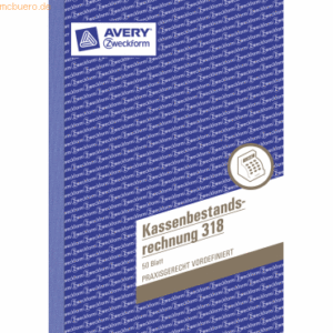 Avery Zweckform Formularbuch Kassenbericht A5 VE=50 Blatt mit Ausfüllh