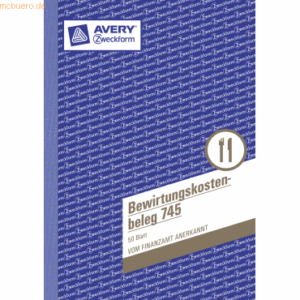 Avery Zweckform Formularbuch Bewirtungskosten-Beleg A5 50 Blatt