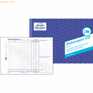 Avery Zweckform Formularbuch Wochenrapport A5 VE=100 Blatt