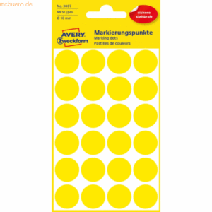 Avery Zweckform Markierungspunkte 18mm Durchmesser gelb VE=96 Stück