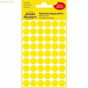 Avery Zweckform Markierungspunkte 12mm VE=270 Stück gelb