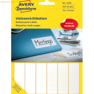 Avery Zweckform Etiketten 76x19mm VE=324 Stück weiß