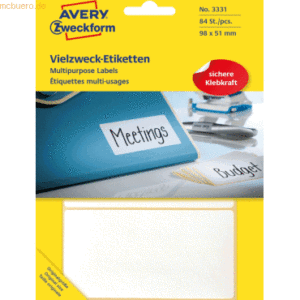 Avery Zweckform Etiketten 98x51mm VE=84 Stück weiß