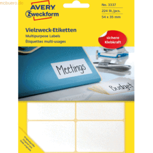 Avery Zweckform Etiketten 54x35mm VE=224 Stück weiß