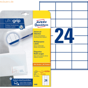 Avery Zweckform Universal-Etiketten ultragrip 70x36 mm VE=720 Etikette