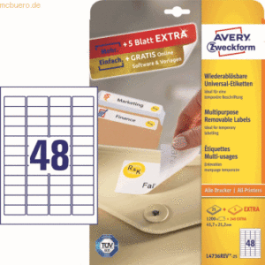 Avery Zweckform Etiketten Inkjet/Laser/Kopier 45