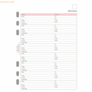 Chronoplan Formblätter Adressen A5