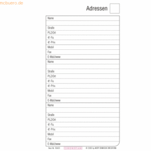 Chronoplan Formblätter Adressen Mini