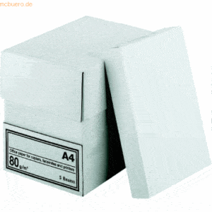 5 x NoName Kopierpapier NoName A4 80g/qm weiß VE=500 Blatt