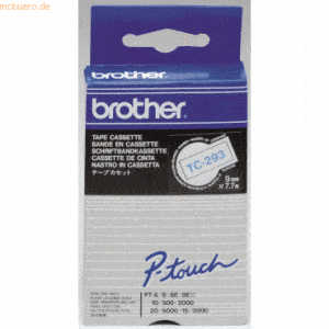 Brother Schriftbandkassette 9mm TC-293 weiß/blau