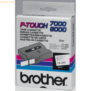 Brother Schriftbandkassette 18mm TX-241 weiß/schwarz