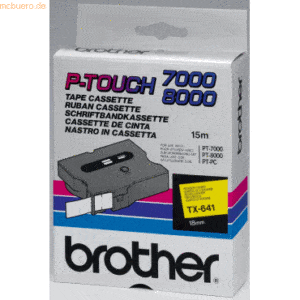 Brother Schriftbandkassette 18mm TX-641 gelb/schwarz