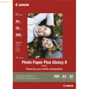 Canon Photoglanzpapier Plus Glossy II PP-201 A4 VE=20 Blatt