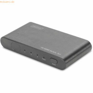 Assmann DIGITUS 4K HDMI 2.0 Switch 3x1 UHD/60Hz Alu-Gehäuse schwarz