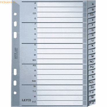 Leitz Register A5 A-Z PP grau