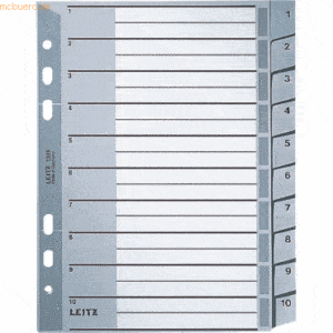 Leitz Register A5 1-10 PP grau mit Deckblatt