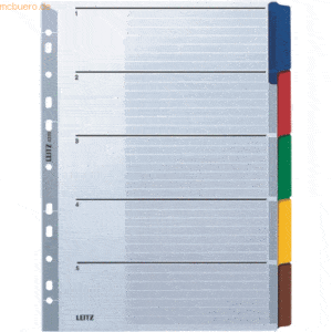 Leitz Register A4 160g/qm Karton blanko 5-teilig