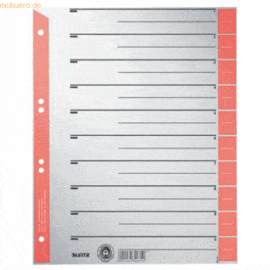 100 x Leitz Trennblatt A4 230g/qm Karton rot