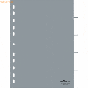 25 x Durable Register A4 blanko 5-teilig grau