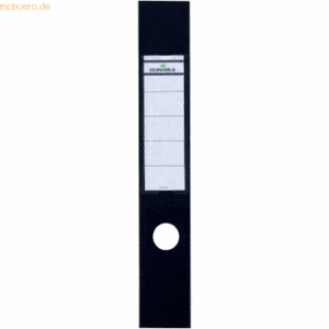 Durable Ordnerrückenschild Ordofix breit 60x390mm schwarz VE=10 Stück