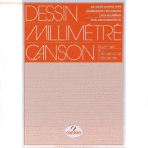 Canson Millimeterpapier Block A3 Orange Block 80g/qm 50 Blatt