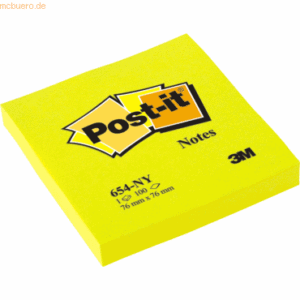 Post-it Notes Haftnotizen 76x76mm neongelb