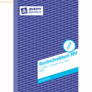 Avery Zweckform Durchschreibebuch A5 liniert 2x50 Blatt weiß