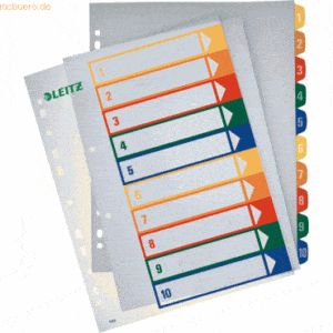 Leitz Register A4 PP bedruckbar 10-teilig farbig