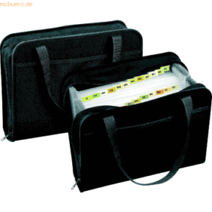 Veloflex Fächertasche mit 24 Registerfächer und Taben schwarz