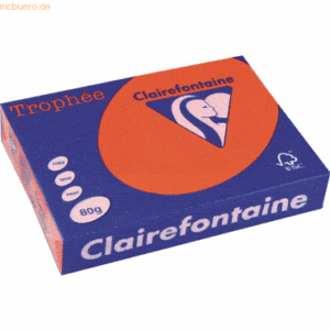 Clairefontaine Kopierpapier Trophee Intensiv A4 80g/qm ziegelrot VE=50