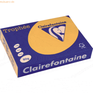 Clairefontaine Kopierpapier Trophee Pastell A4 80g/qm goldgelb VE=500