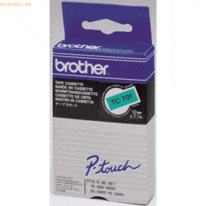Brother Schriftbandkassette 12mm TC-701 grün/schwarz